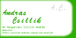 andras csillik business card
